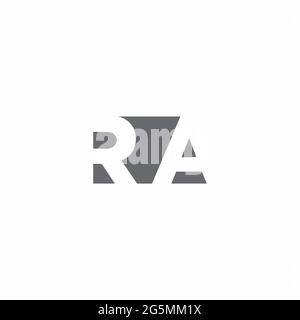 RA Logo monogram with negative space style design template isolated on white background Stock Vector