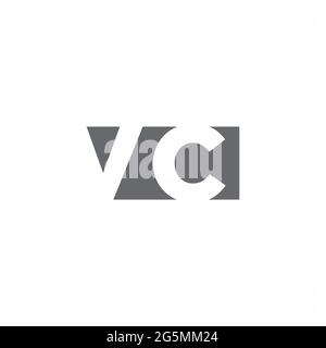 VC Logo monogram with negative space style design template isolated on white background Stock Vector