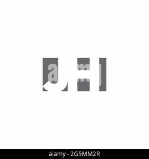 JH Logo monogram with negative space style design template isolated on white background Stock Vector
