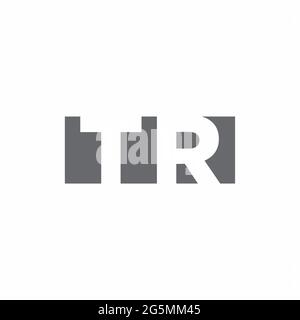 TR Logo monogram with negative space style design template isolated on white background Stock Vector