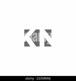 KN Logo monogram with negative space style design template isolated on white background Stock Vector