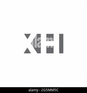 XH Logo monogram with negative space style design template isolated on white background Stock Vector