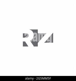 RZ Logo monogram with negative space style design template isolated on white background Stock Vector