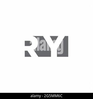 RY Logo monogram with negative space style design template isolated on white background Stock Vector