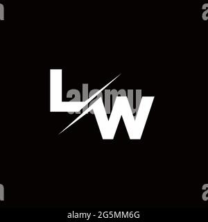 Logo Letter Monogram Slash with Modern logo designs template on Black Color and White background Stock Vector
