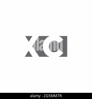 XC Logo monogram with negative space style design template isolated on white background Stock Vector