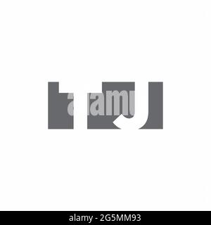 TJ Logo monogram with negative space style design template isolated on white background Stock Vector
