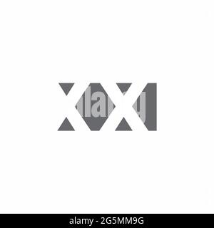 XX Logo monogram with negative space style design template isolated on white background Stock Vector