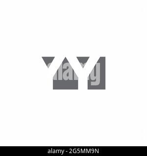 YY Logo monogram with negative space style design template isolated on white background Stock Vector