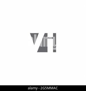 VI Logo monogram with negative space style design template isolated on white background Stock Vector