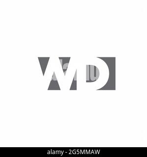 WD Logo monogram with negative space style design template isolated on white background Stock Vector
