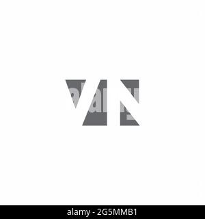 VN Logo monogram with negative space style design template isolated on white background Stock Vector
