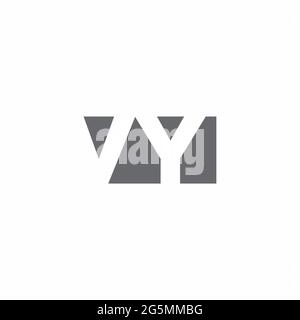 VY Logo monogram with negative space style design template isolated on white background Stock Vector