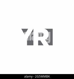 YR Logo monogram with negative space style design template isolated on white background Stock Vector