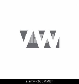 VW Logo monogram with negative space style design template isolated on white background Stock Vector