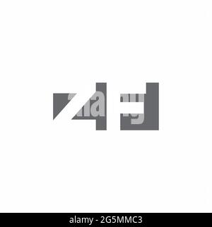 ZF Logo monogram with negative space style design template isolated on white background Stock Vector