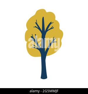 big autumn tree with yellow leaves. vector Stock Vector