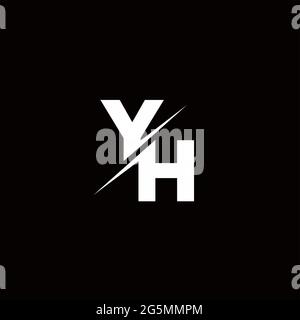 Logo Letter Monogram Slash with Modern logo designs template on Black Color and White background Stock Vector