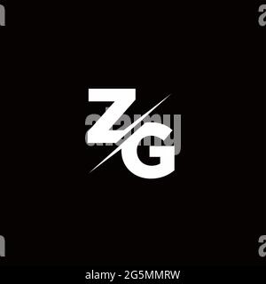 Logo Letter Monogram Slash with Modern logo designs template on Black Color and White background Stock Vector