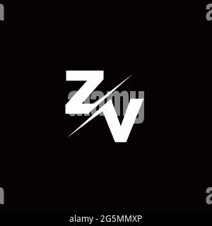 Logo Letter Monogram Slash with Modern logo designs template on Black Color and White background Stock Vector