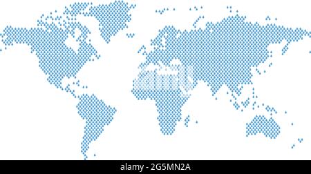 World map mosaic of blue rain drops. Vector illustration Stock Vector