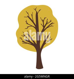 big autumn tree with yellow leaves. vector Stock Vector