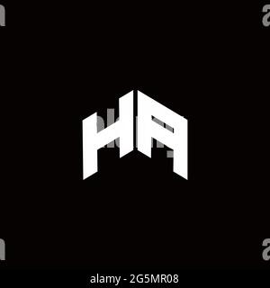 Logo monogram modern design template isolated on black background Stock Vector