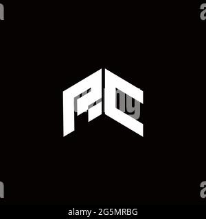 Logo monogram modern design template isolated on black background Stock Vector