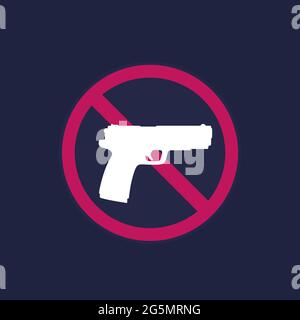 no guns sign with a pistol, vector Stock Vector