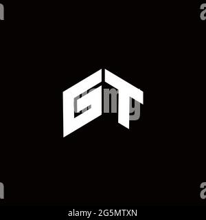 Logo monogram modern design template isolated on black background Stock Vector