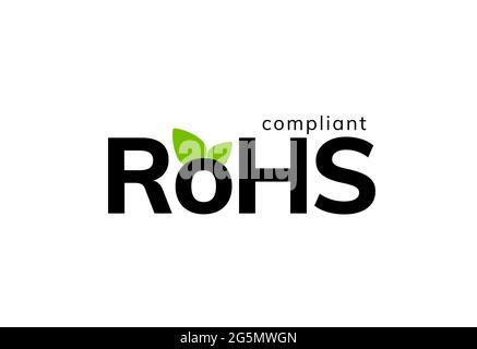 RoHS recycle icon sign. Compliant china energy ce label global symbol package Stock Vector