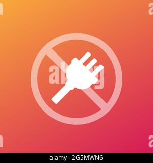 electrical plug, do not connect vector sign Stock Vector