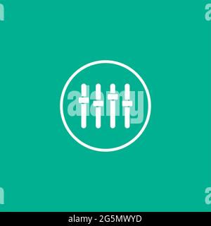 Sound mixer vector icon. Slider sound channel console control mixer balance audio Stock Vector