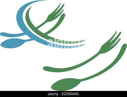 Fork and spoon icon logo design vector template Stock Vector
