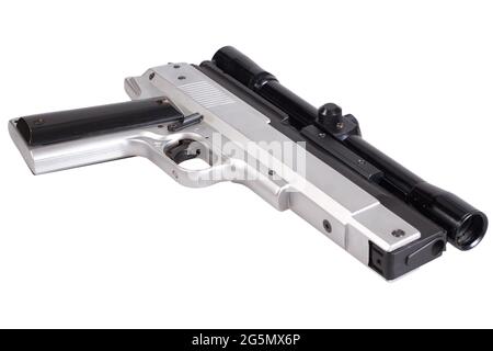 Sport air gun with optic scope on white background Stock Photo - Alamy