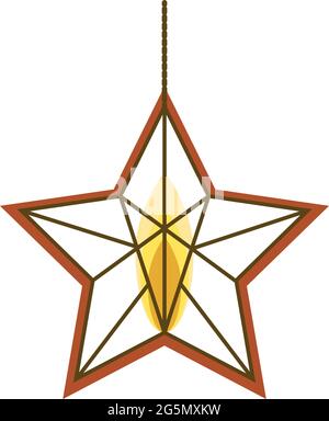 Star-shaped bright golden neon frame, template on transparent ...