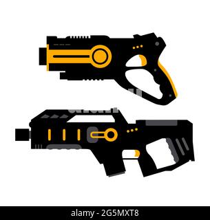 Free Vector  Website template for laser tag game concept rules equipment  offers isometric design with player holding gun