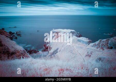 findlater castle scotland infrared Stock Photo