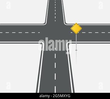 Straight and winding road lane. Seamless asphalt road template isolated ...