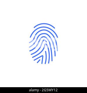 Fingerprint scan app biometric logo icon. Finger ID mobile abstract unique vector touch Stock Vector
