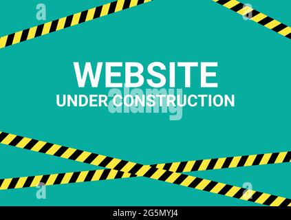 Website under construction banner sign. Warning tape website design under construction Stock Vector