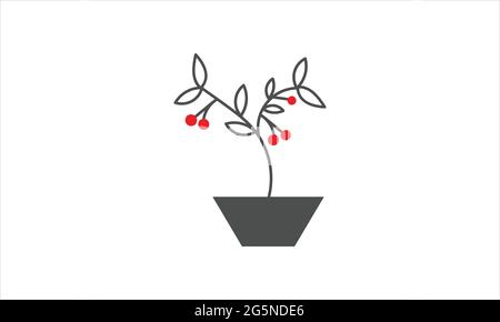 Flower pot icon logo design vector illustration Stock Vector