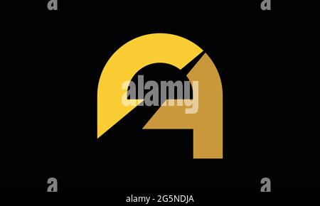 A colorful golden letter logo icon design illustration Stock Vector
