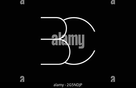Initial lowercase letter logo C B, B C, b inside c, monogram rounded shape Stock Vector