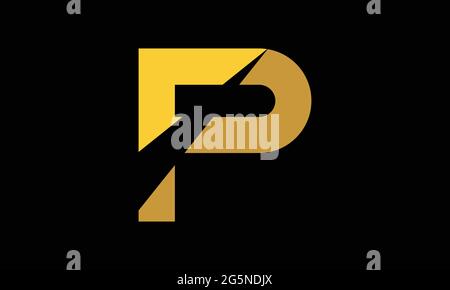 P golden gold  letter logo icon design Vector design illustration Stock Vector