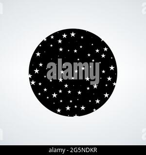 Stars in circle. Night star sky in scope. Stock Vector illustration isolated Stock Vector