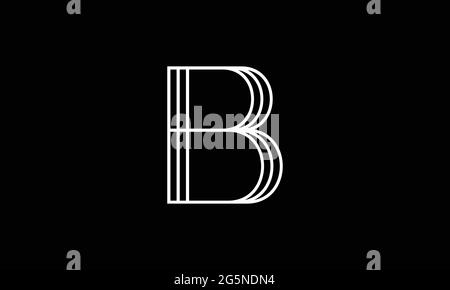 Creative B letter logo monogram, parallel lines linear stylish design Stock Vector