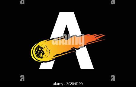 Letter A Asteroid Icon Logo design illustration symbol Stock Vector