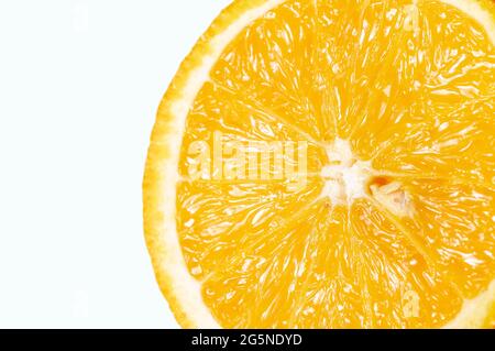 Orange half isolated on white background. Orange on white. Orange with clipping path Stock Photo