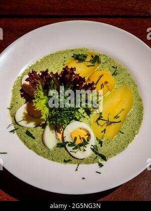 Frankfurt green sauce, Hesse, Germany, Europe Stock Photo